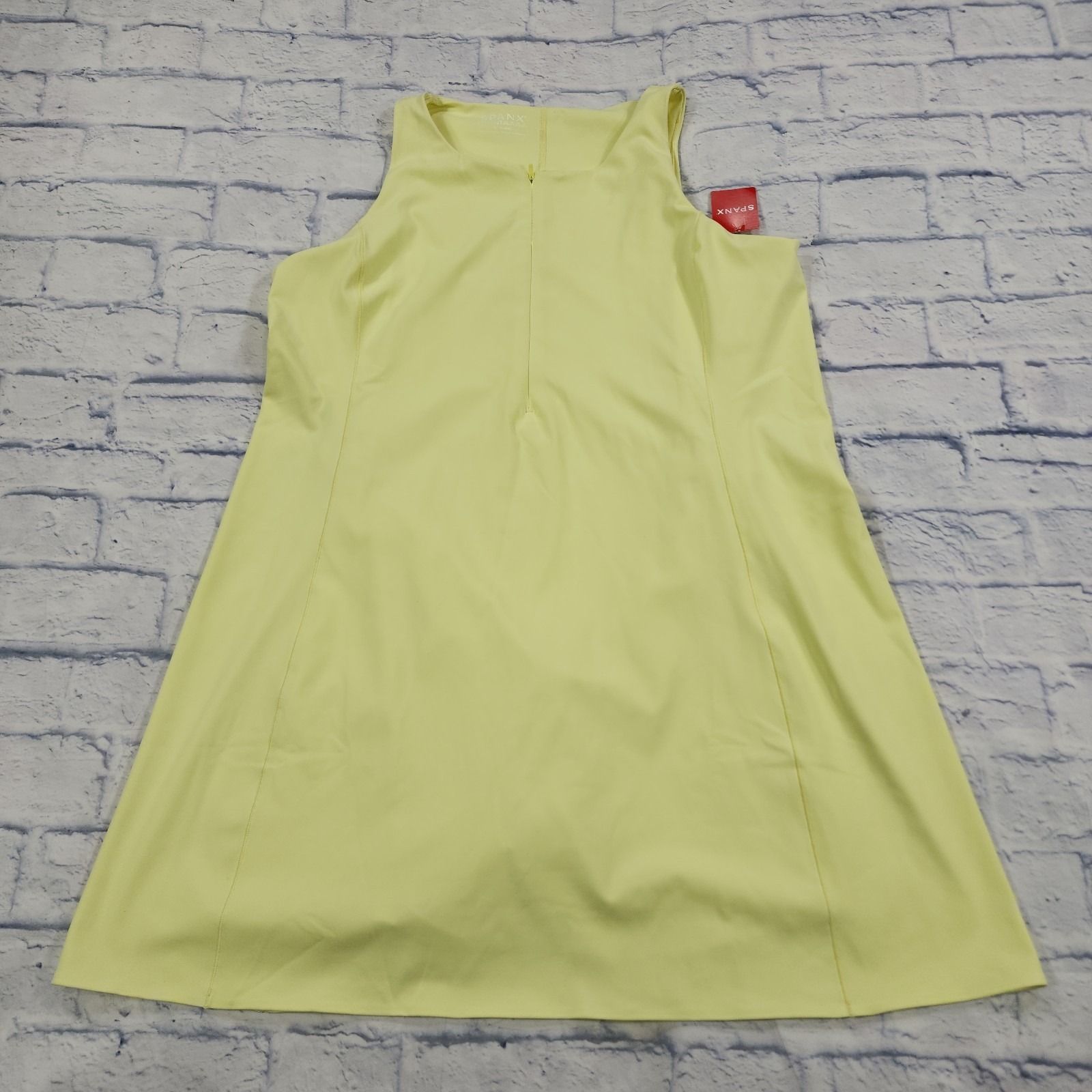 Spanx Shape Womens 2x Get Moving Zip Front Dress Yellow 50681r Tennis Pickleball